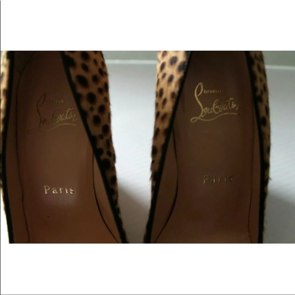 Christian Louboutin Cheetah Pony Hair Wedge / Size 36 / Authentic Heel - Picture 5 of 12